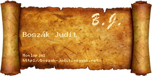 Boszák Judit névjegykártya